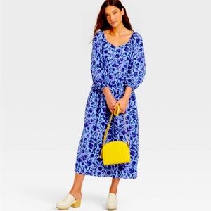 Universal Thread purple print long sleeve dress